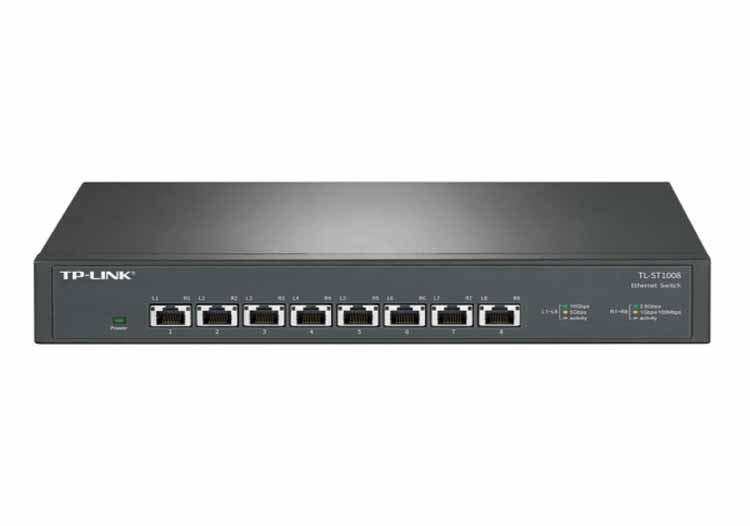 TP-LINK TL-ST1008企業(yè)辦公家用網絡交換機 8口全萬兆以太網交換機