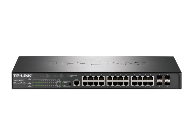 TP-LINK TL-SH5428PE 24口千兆 4口萬兆上聯三層網管PoE交換機